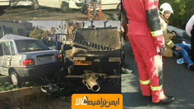 تصادف زنجیره ای باعث ترافیک در سه بزرگراه تهران شد