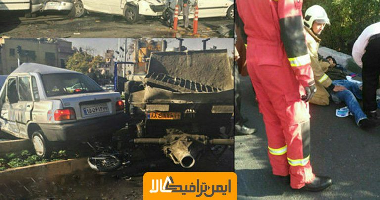 تصادف زنجیره ای باعث ترافیک در سه بزرگراه تهران شد
